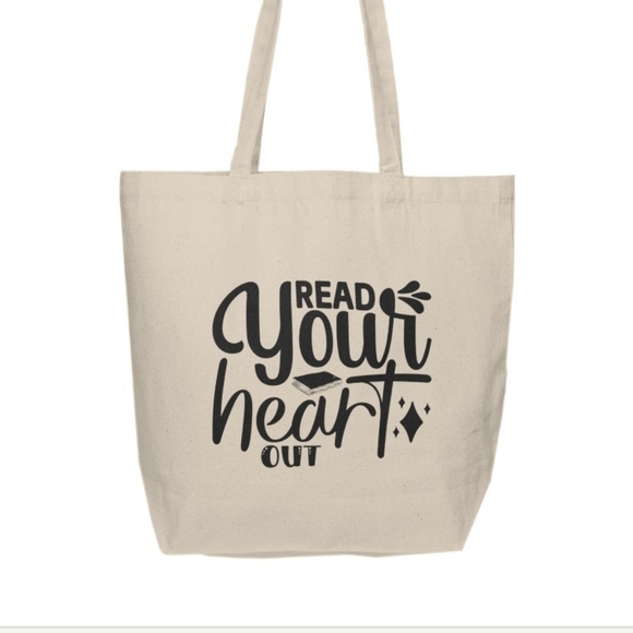 Read Your Heart Out Custom Tote Bag - Picture 2 of 3